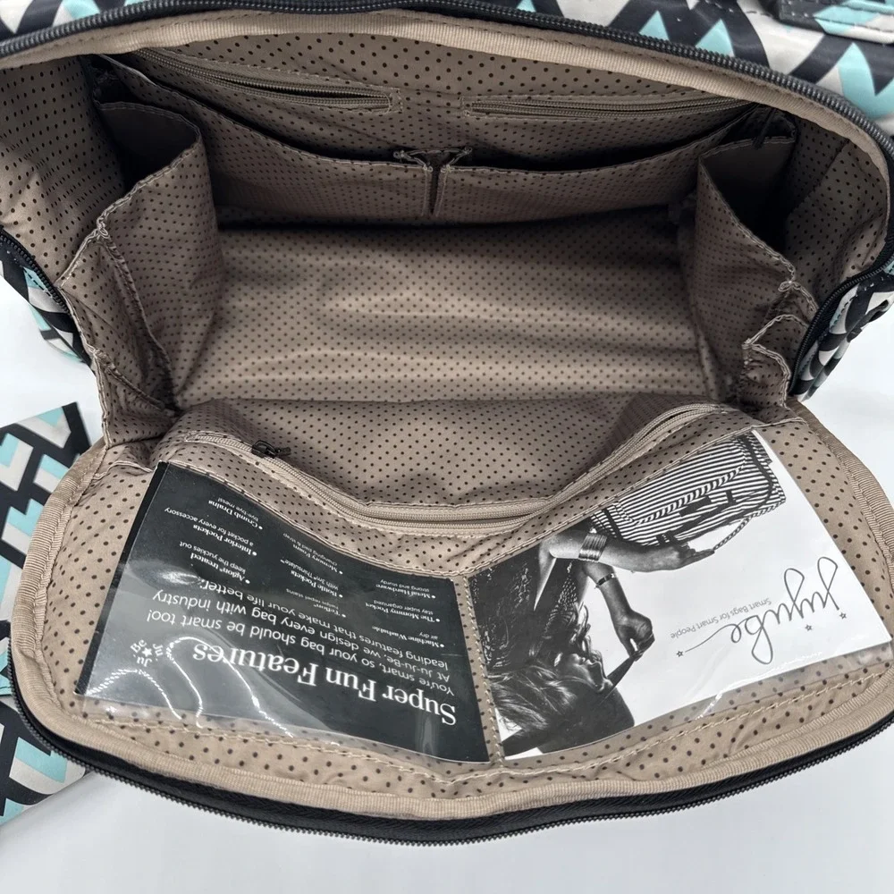 NWT Ju-Ju-Be B.F.F. Backpack Baby Diaper Bag Black Diamond Machine Washable Tote